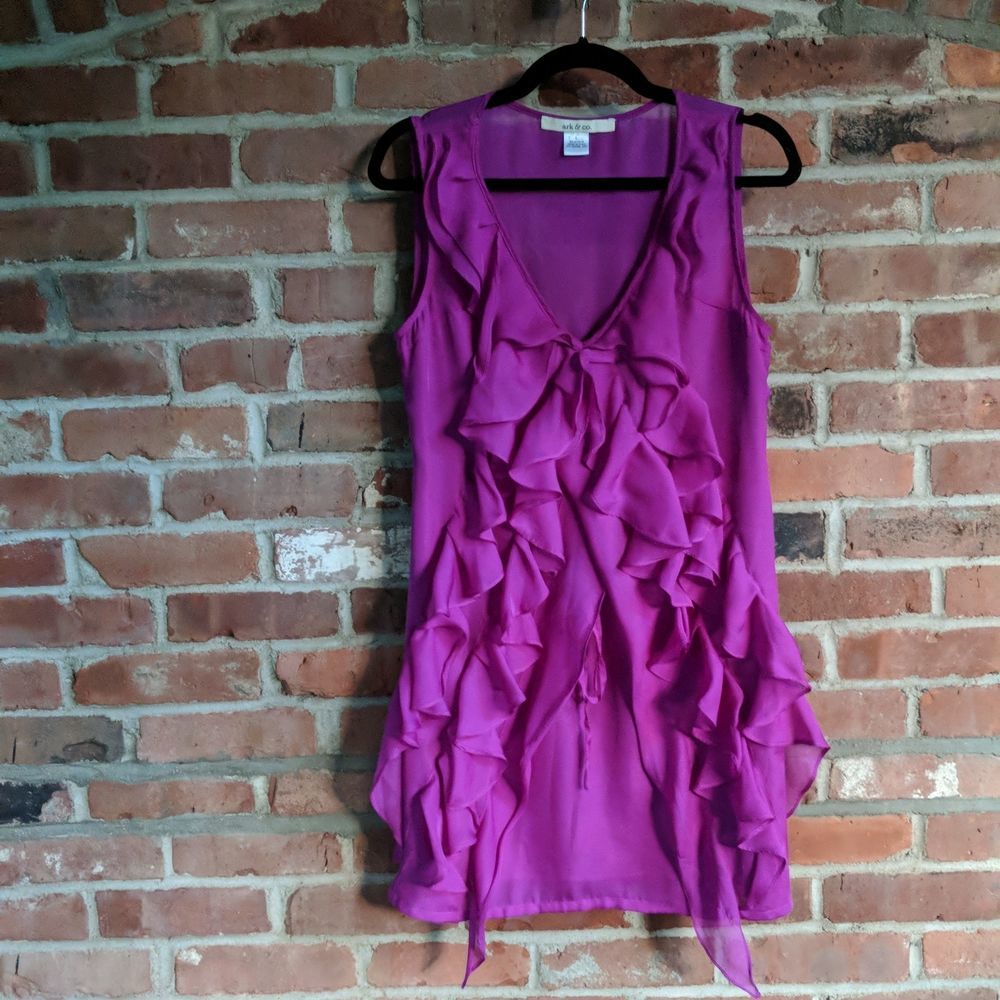 NWOT Ark & Co Ruffle Cocktail Dress sz L - Picture 1 of 7